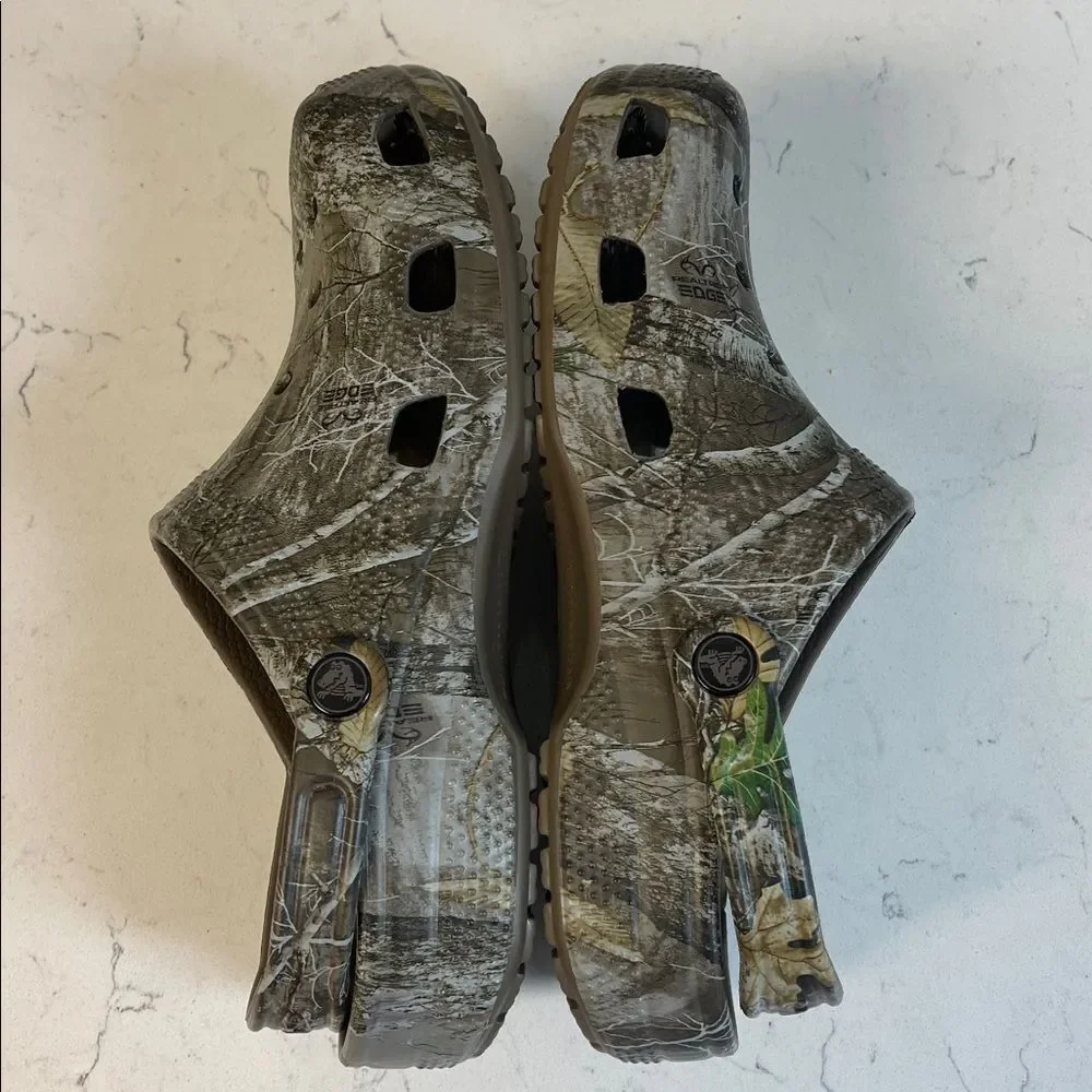 CROCS REALTREE X CLASSIC CLOG 'EDGE CAMO - WALNUT' Mens Size 10 Worn 4-5 Times